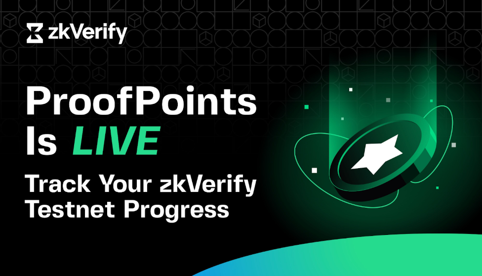 an advertisement for zkverify that says proofpoints is live